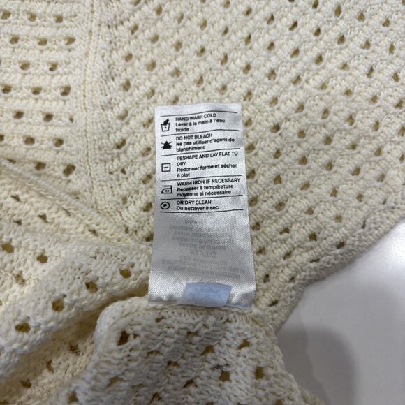 XL Vince Cotton Top Open Crochet Soft Breathable Scoop Neck Short Sleeve Italian - Picture 8 of 10